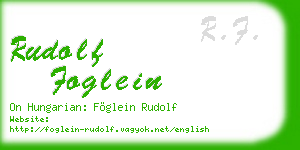 rudolf foglein business card